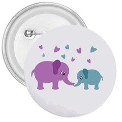 Elephant Love 3  Buttons by Valentinaart