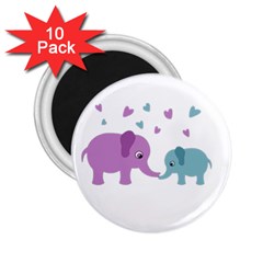 Elephant Love 2 25  Magnets (10 Pack)  by Valentinaart