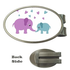 Elephant Love Money Clips (oval)  by Valentinaart