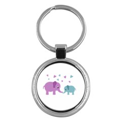 Elephant Love Key Chains (round)  by Valentinaart