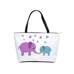 Elephant Love Shoulder Handbags by Valentinaart