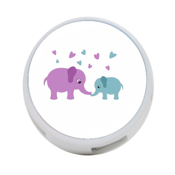 Elephant love 4-Port USB Hub (Two Sides) 