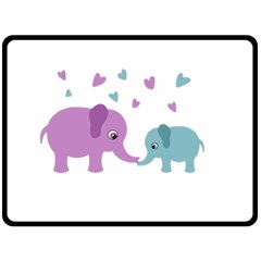 Elephant Love Fleece Blanket (large)  by Valentinaart