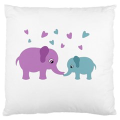 Elephant Love Large Cushion Case (two Sides) by Valentinaart