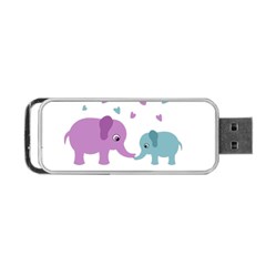 Elephant Love Portable Usb Flash (two Sides) by Valentinaart