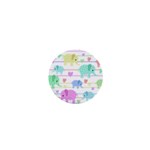 Elephant pastel pattern 1  Mini Buttons Front