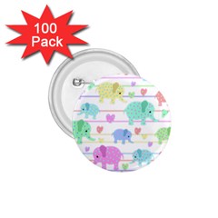 Elephant pastel pattern 1.75  Buttons (100 pack) 