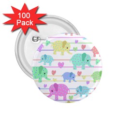 Elephant pastel pattern 2.25  Buttons (100 pack) 