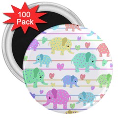 Elephant pastel pattern 3  Magnets (100 pack)