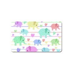 Elephant pastel pattern Magnet (Name Card)