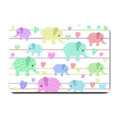 Elephant pastel pattern Small Doormat 