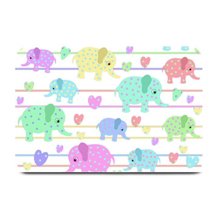 Elephant pastel pattern Plate Mats