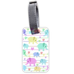 Elephant pastel pattern Luggage Tags (Two Sides)