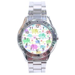 Elephant pastel pattern Stainless Steel Analogue Watch