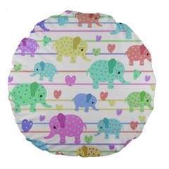 Elephant pastel pattern Large 18  Premium Round Cushions