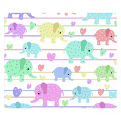 Elephant pastel pattern Double Sided Flano Blanket (Small) 