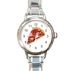 Pizza Slice Round Italian Charm Watch by Valentinaart