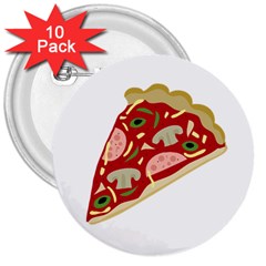 Pizza Slice 3  Buttons (10 Pack)  by Valentinaart