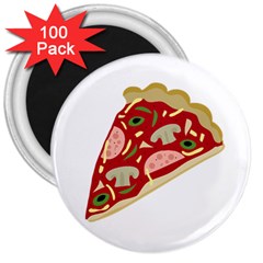 Pizza Slice 3  Magnets (100 Pack) by Valentinaart