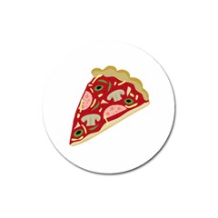 Pizza Slice Magnet 3  (round) by Valentinaart