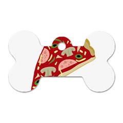 Pizza Slice Dog Tag Bone (one Side) by Valentinaart