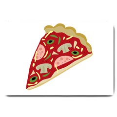 Pizza Slice Large Doormat  by Valentinaart