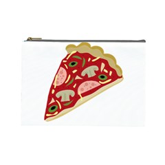 Pizza Slice Cosmetic Bag (large)  by Valentinaart