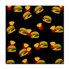 Hamburgers And French Fries Pattern Tile Coasters by Valentinaart