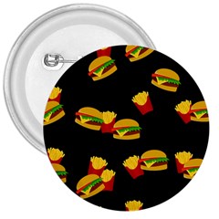 Hamburgers And French Fries Pattern 3  Buttons by Valentinaart