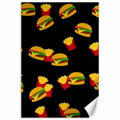 Hamburgers And French Fries Pattern Canvas 24  X 36  by Valentinaart