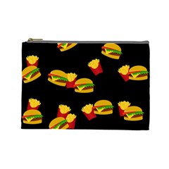 Hamburgers And French Fries Pattern Cosmetic Bag (large)  by Valentinaart