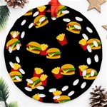 Hamburgers and french fries pattern Ornament (Round Filigree) Front