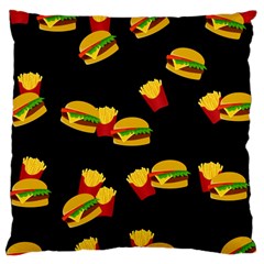 Hamburgers And French Fries Pattern Large Cushion Case (two Sides) by Valentinaart