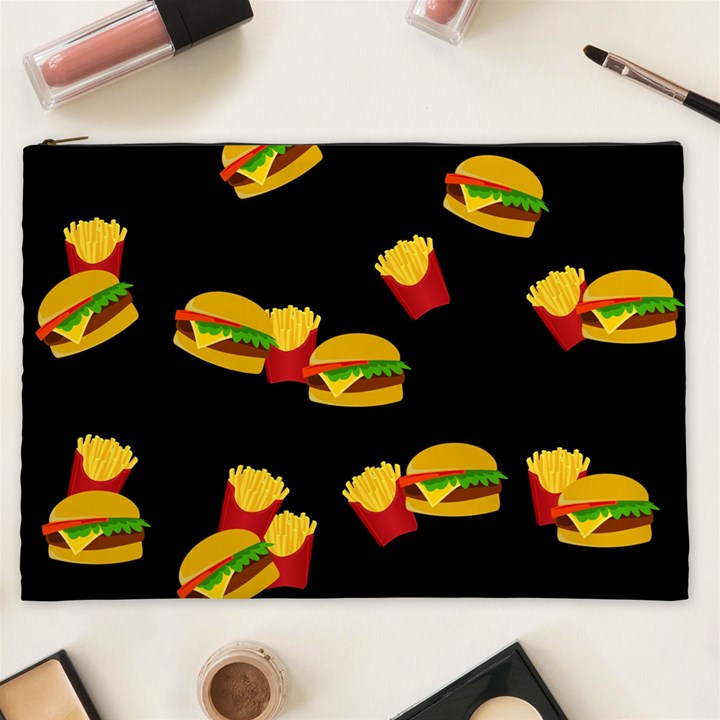 Hamburgers and french fries pattern Cosmetic Bag (XXL) 