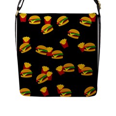 Hamburgers And French Fries Pattern Flap Messenger Bag (l)  by Valentinaart