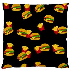 Hamburgers And French Fries Pattern Standard Flano Cushion Case (one Side) by Valentinaart