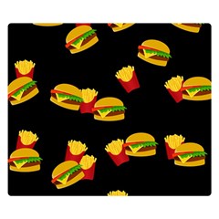 Hamburgers And French Fries Pattern Double Sided Flano Blanket (small)  by Valentinaart