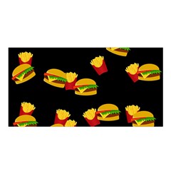 Hamburgers And French Fries Pattern Satin Shawl by Valentinaart