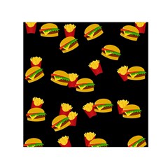 Hamburgers And French Fries Pattern Small Satin Scarf (square) by Valentinaart