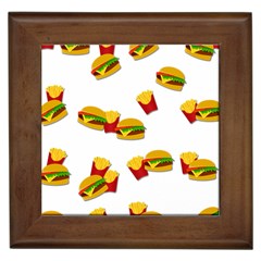 Hamburgers And French Fries  Framed Tiles by Valentinaart