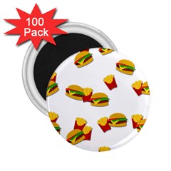 Hamburgers And French Fries  2 25  Magnets (100 Pack)  by Valentinaart