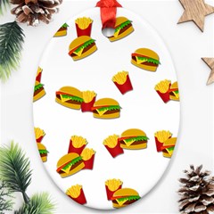 Hamburgers And French Fries  Oval Ornament (two Sides)