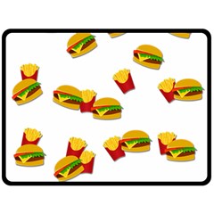 Hamburgers And French Fries  Double Sided Fleece Blanket (large)  by Valentinaart