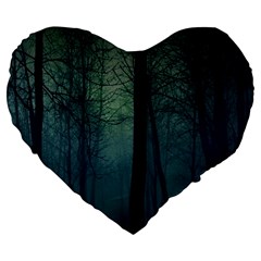 Dark Forest Large 19  Premium Heart Shape Cushions by Brittlevirginclothing