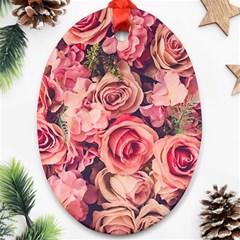 Beautiful Pink Roses Ornament (oval) by Brittlevirginclothing