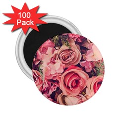 Beautiful Pink Roses 2 25  Magnets (100 Pack)  by Brittlevirginclothing