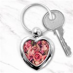 Beautiful pink roses Key Chains (Heart)  Front