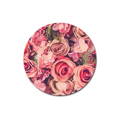 Beautiful Pink Roses Magnet 3  (round) by Brittlevirginclothing