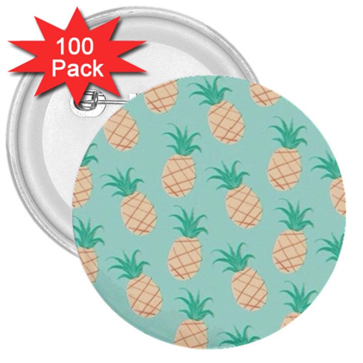 Pineapple 3  Buttons (100 pack) 