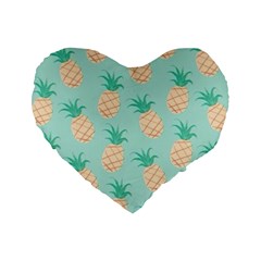 Pineapple Standard 16  Premium Heart Shape Cushions by Brittlevirginclothing